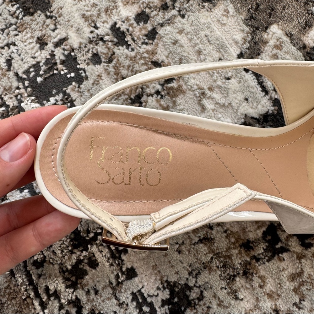 Franco Sarto Women's Cream Slingback Kitten Heels - Picture 3 of 4